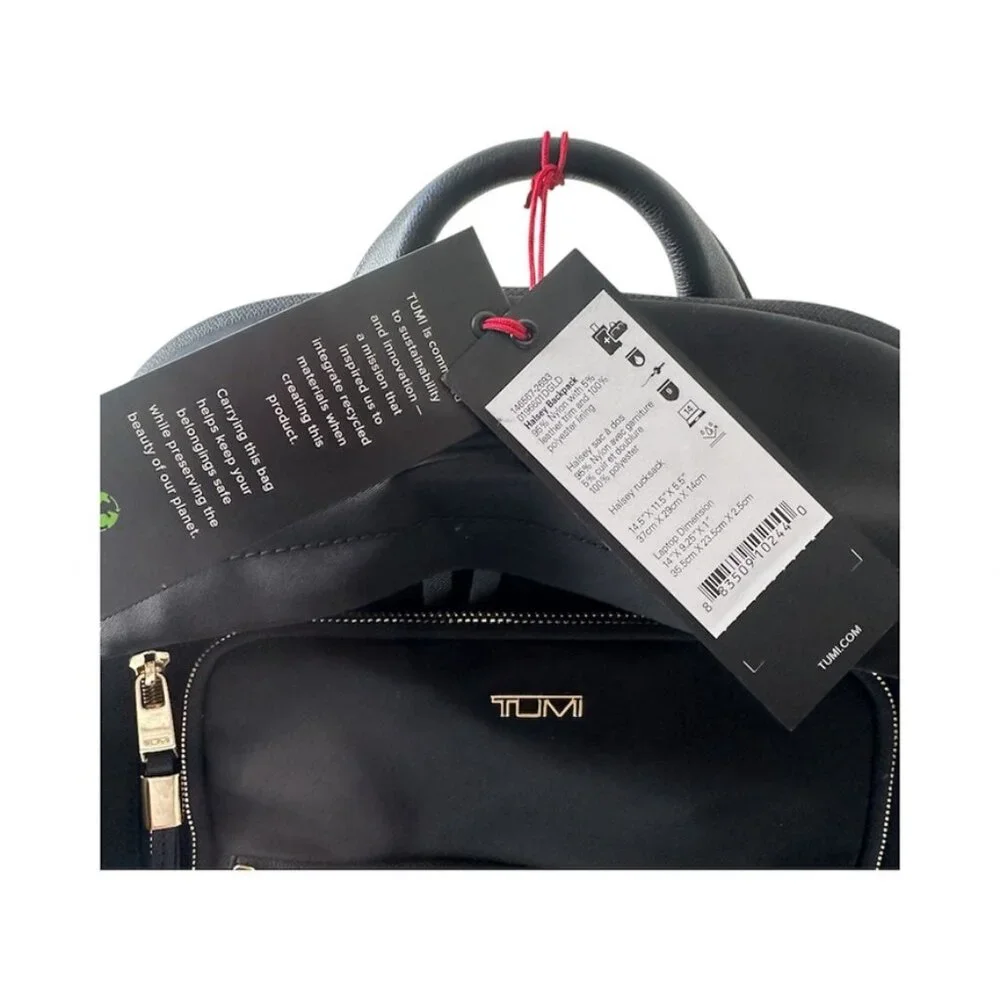 Tumi Halsey Backpack - Black/Gold - NWT - Picture 2 of 10